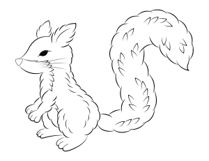 Fluffy Squirrel Coloring Page