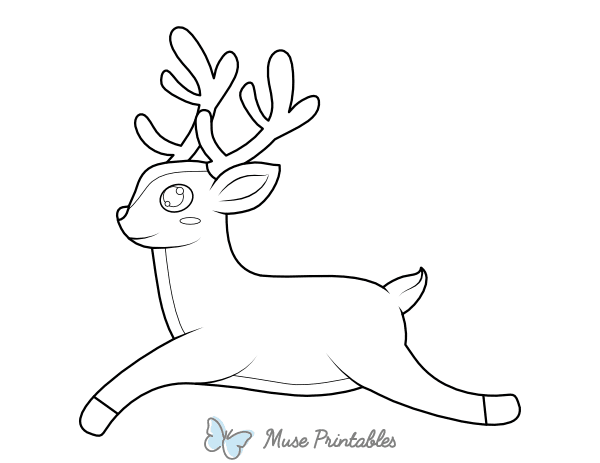 Flying Cartoon Reindeer Coloring Page