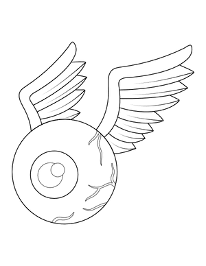 Flying Eyeball Coloring Page