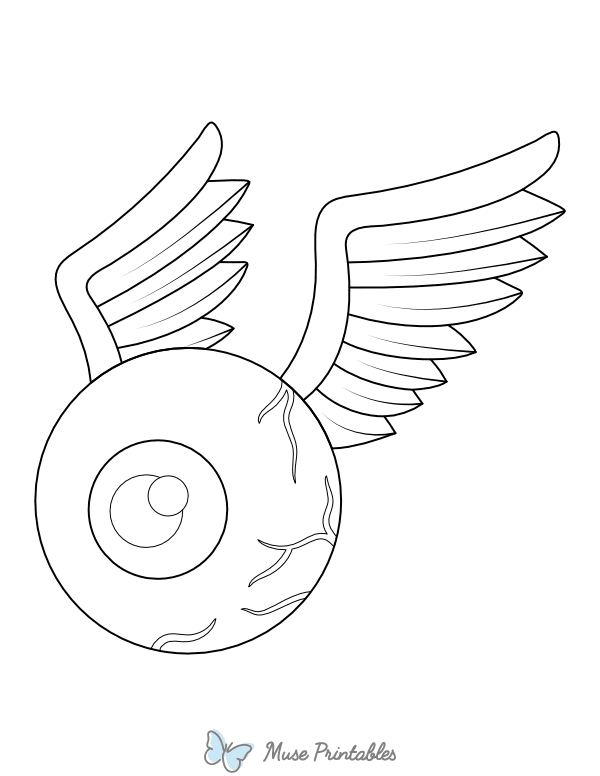 Flying Eyeball Coloring Page