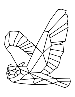 Flying Geometric Owl Coloring Page