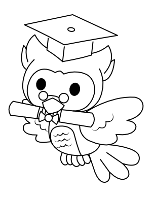 Flying Owl Graduate Coloring Page