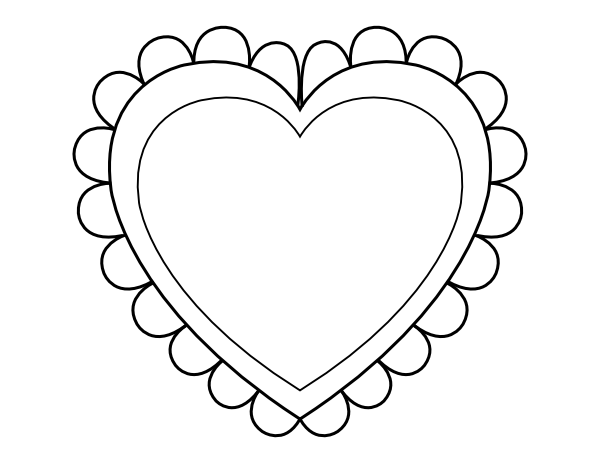 Frilly Heart Coloring Page
