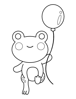 Frog and Balloon Coloring Page