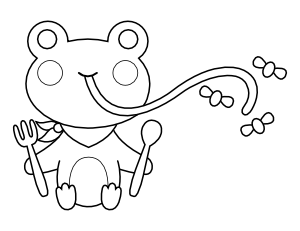 Frog and Flies Coloring Page