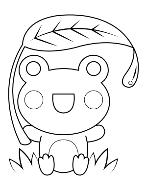 Frog and Leaf Coloring Page