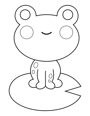 Frog and Lily Pad Coloring Page