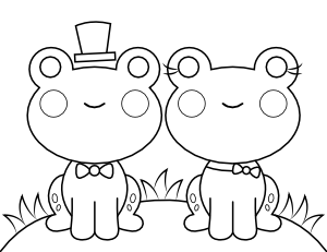 Frog Couple Coloring Page