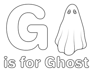 G Is for Ghost Coloring Page