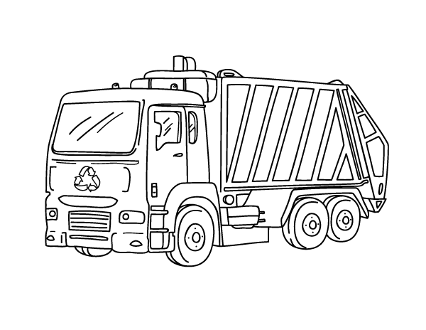Printable Garbage Truck Coloring Page