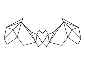 Geometric Bat Coloring Page