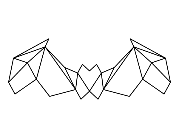 Geometric Bat Coloring Page