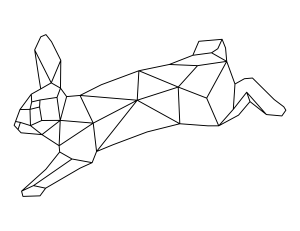 Geometric Bunny Coloring Page
