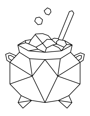 Geometric Cauldron Coloring Page
