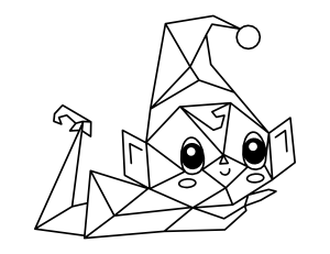 Geometric Elf Coloring Page