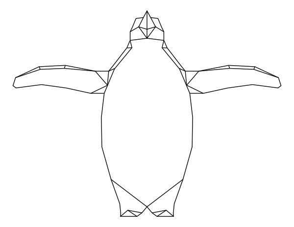 Geometric Flapping Penguin Coloring Page