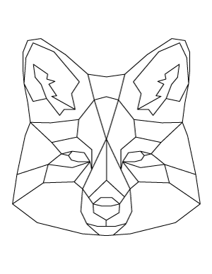 Geometric Fox Head Coloring Page