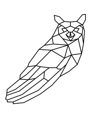 Geometric Owl Coloring Page