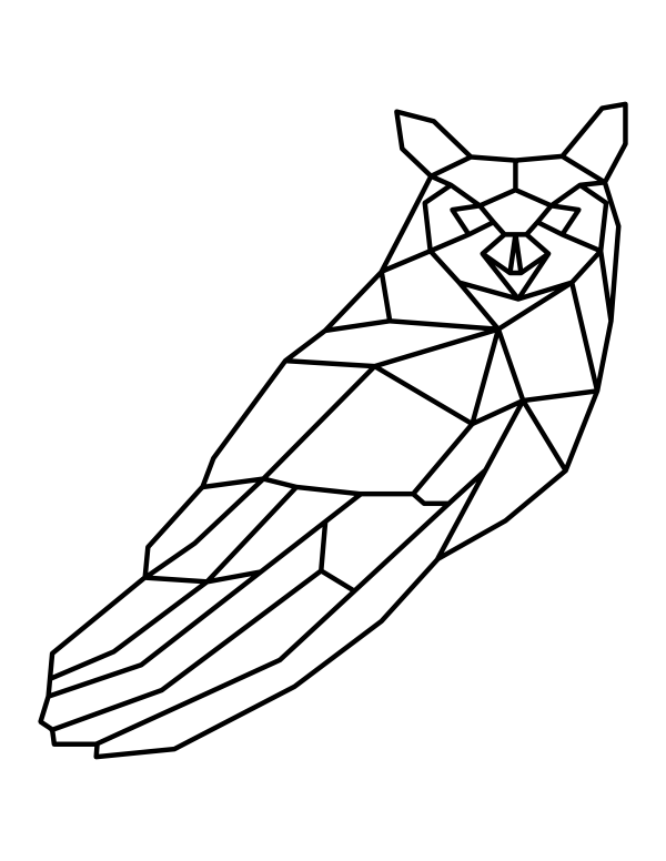 Geometric Owl Coloring Page