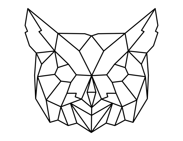 Geometric Owl Head Coloring Page