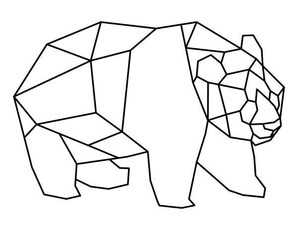 Geometric Panda Coloring Page