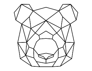 Geometric Panda Head Coloring Page