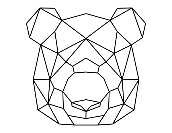 Geometric Panda Head Coloring Page