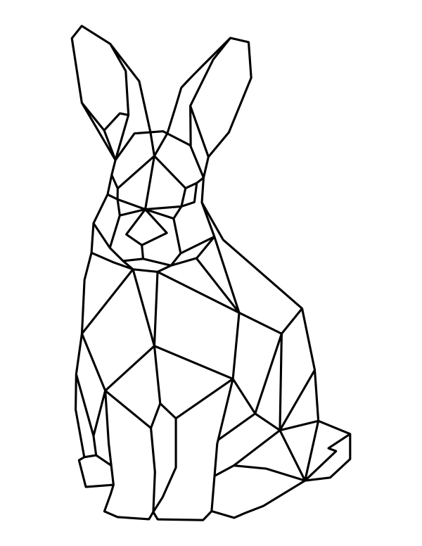 Geometric Rabbit Coloring Page