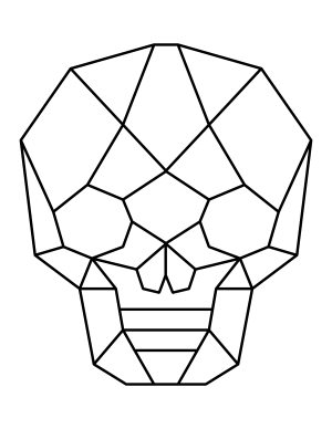 Geometric Skull Coloring Page