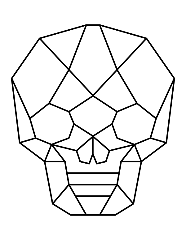 Geometric Skull Coloring Page