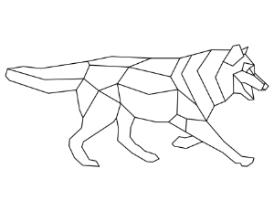 Geometric Walking Wolf Coloring Page