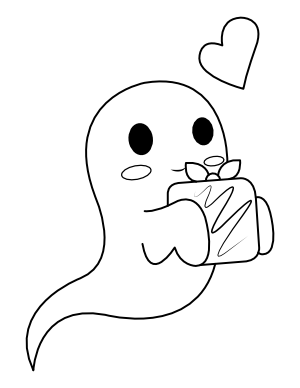 Ghost and Present Coloring Page