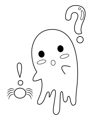 Ghost and Spider Coloring Page