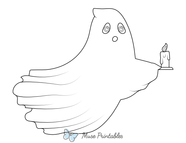 Ghost Carrying a Candle Coloring Page