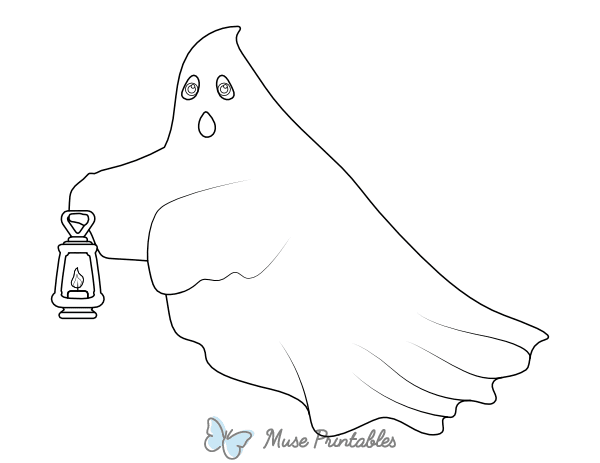 Ghost Carrying Lantern Coloring Page