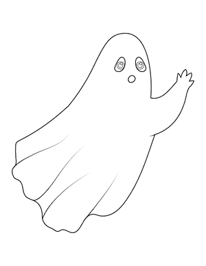 Ghost Waving Coloring Page