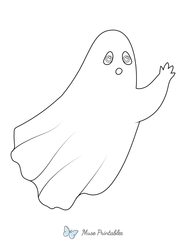 Ghost Waving Coloring Page