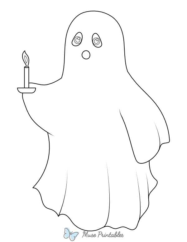 Ghost With a Candle Coloring Page