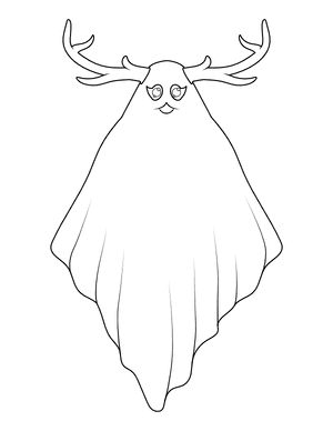 Ghost With Antlers Coloring Page