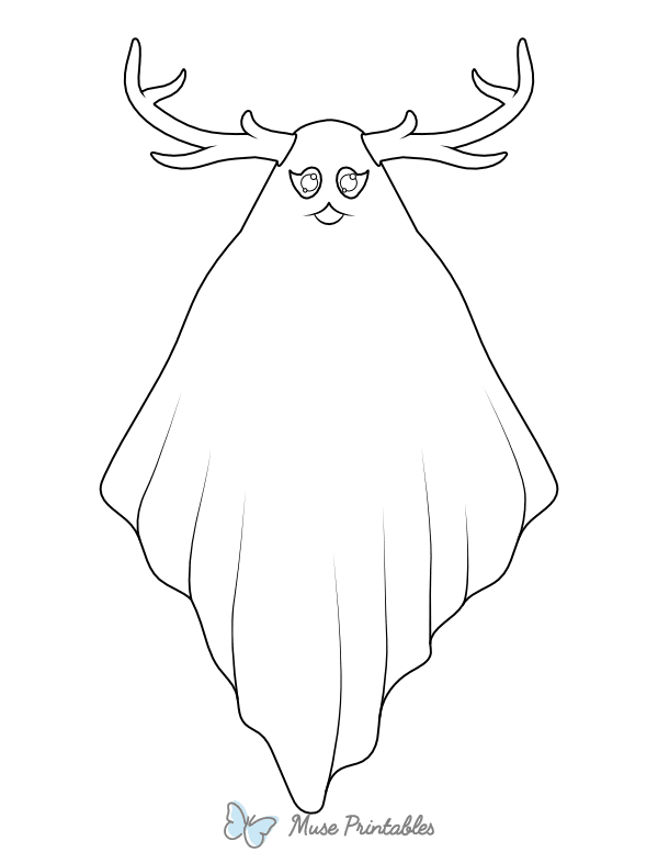 Ghost With Antlers Coloring Page