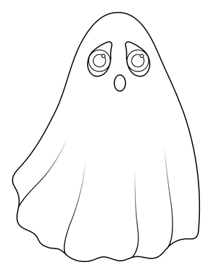 Ghost With Big Eyes Coloring Page