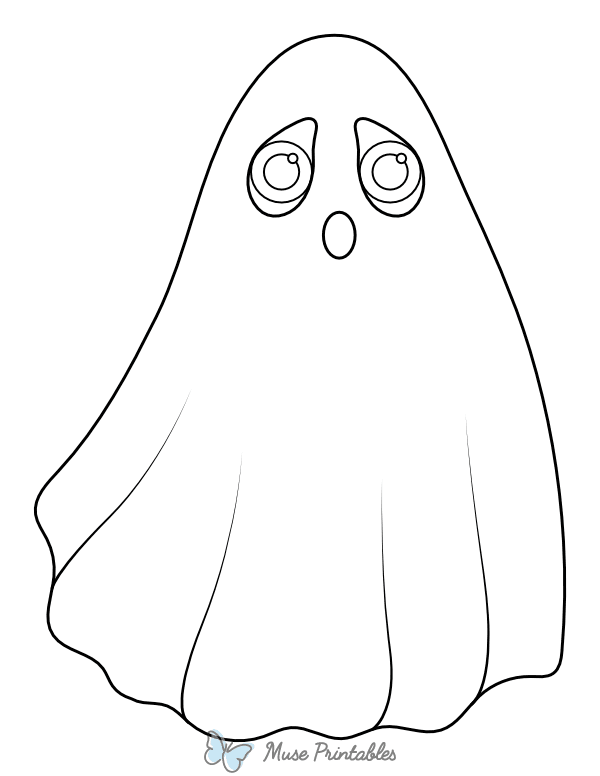 Ghost With Big Eyes Coloring Page