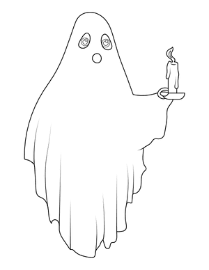 Ghost With Candle Coloring Page