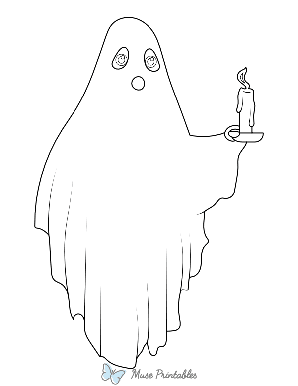 Ghost With Candle Coloring Page