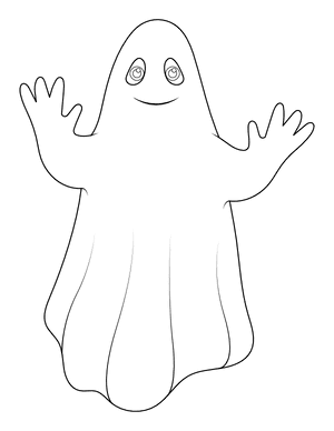 Ghost With Hands Coloring Page