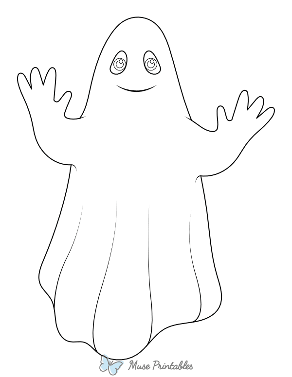 Ghost With Hands Coloring Page