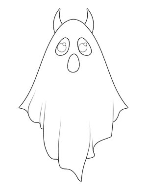 Ghost With Horns Coloring Page