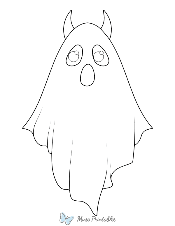 Ghost With Horns Coloring Page