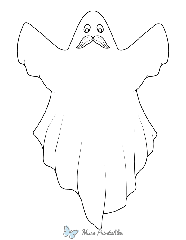 Ghost With Mustache Coloring Page