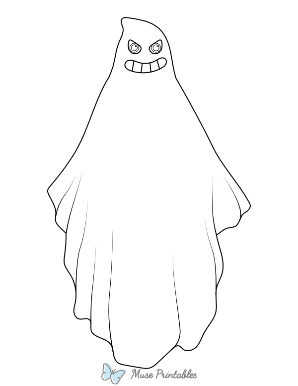 Ghost With Teeth Coloring Page